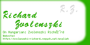 richard zvolenszki business card